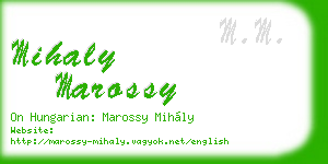 mihaly marossy business card